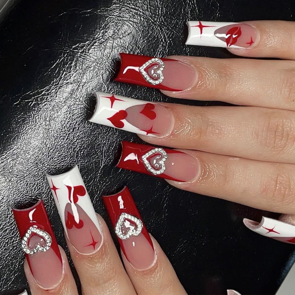 Be Mine Valentine Heart & Lips Press-On Nail Set