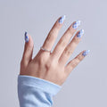 Blue Checkerboard Press-On Nails