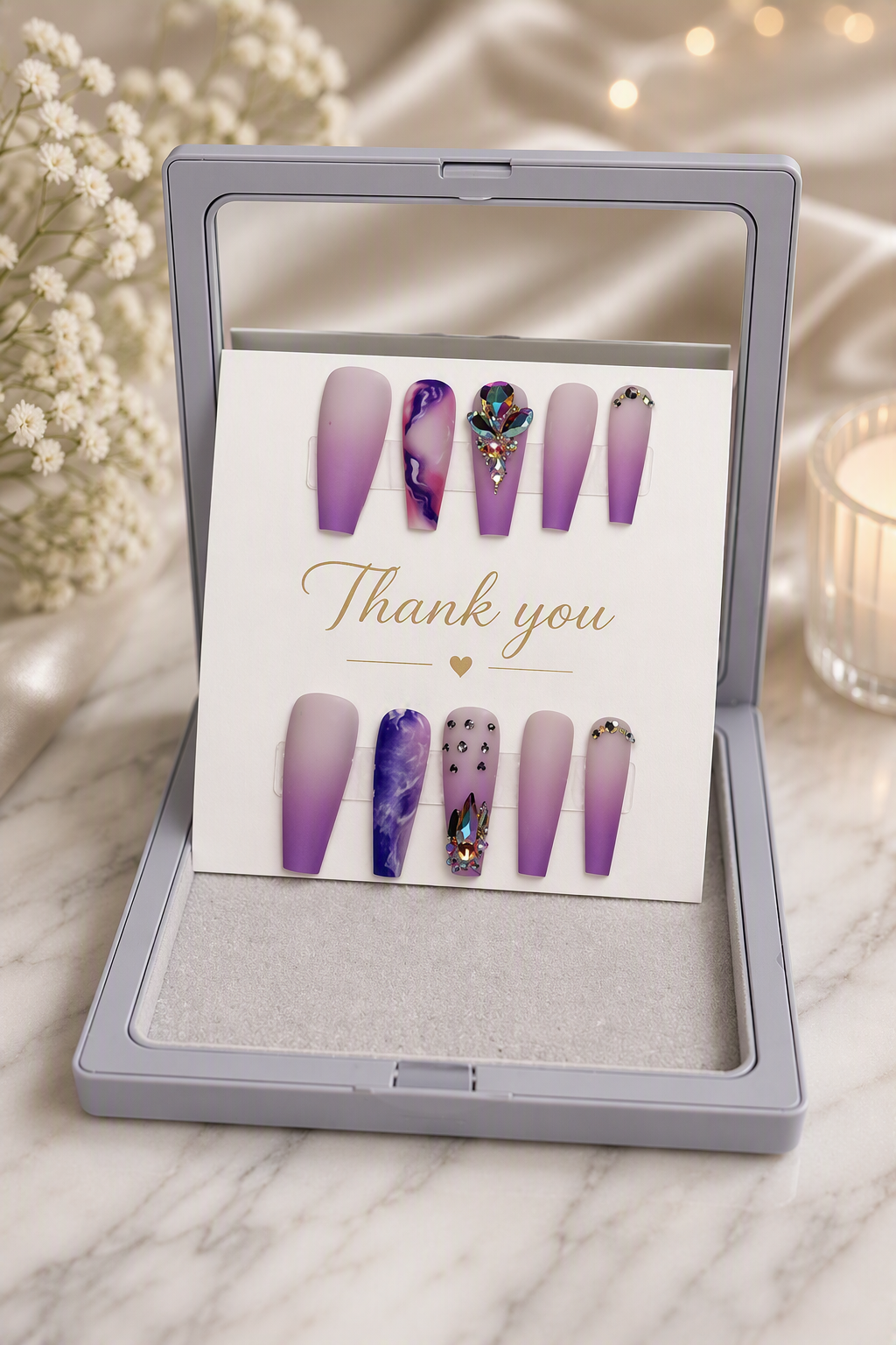 Amethyst Aura Press-On Nails