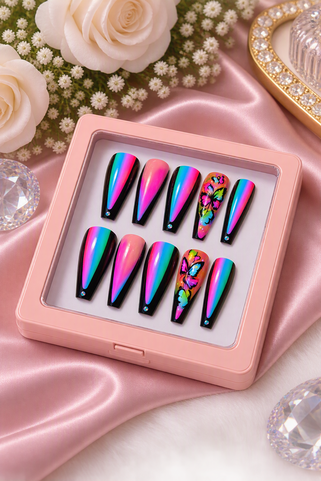 Butterfly After Dark Press-On Nails