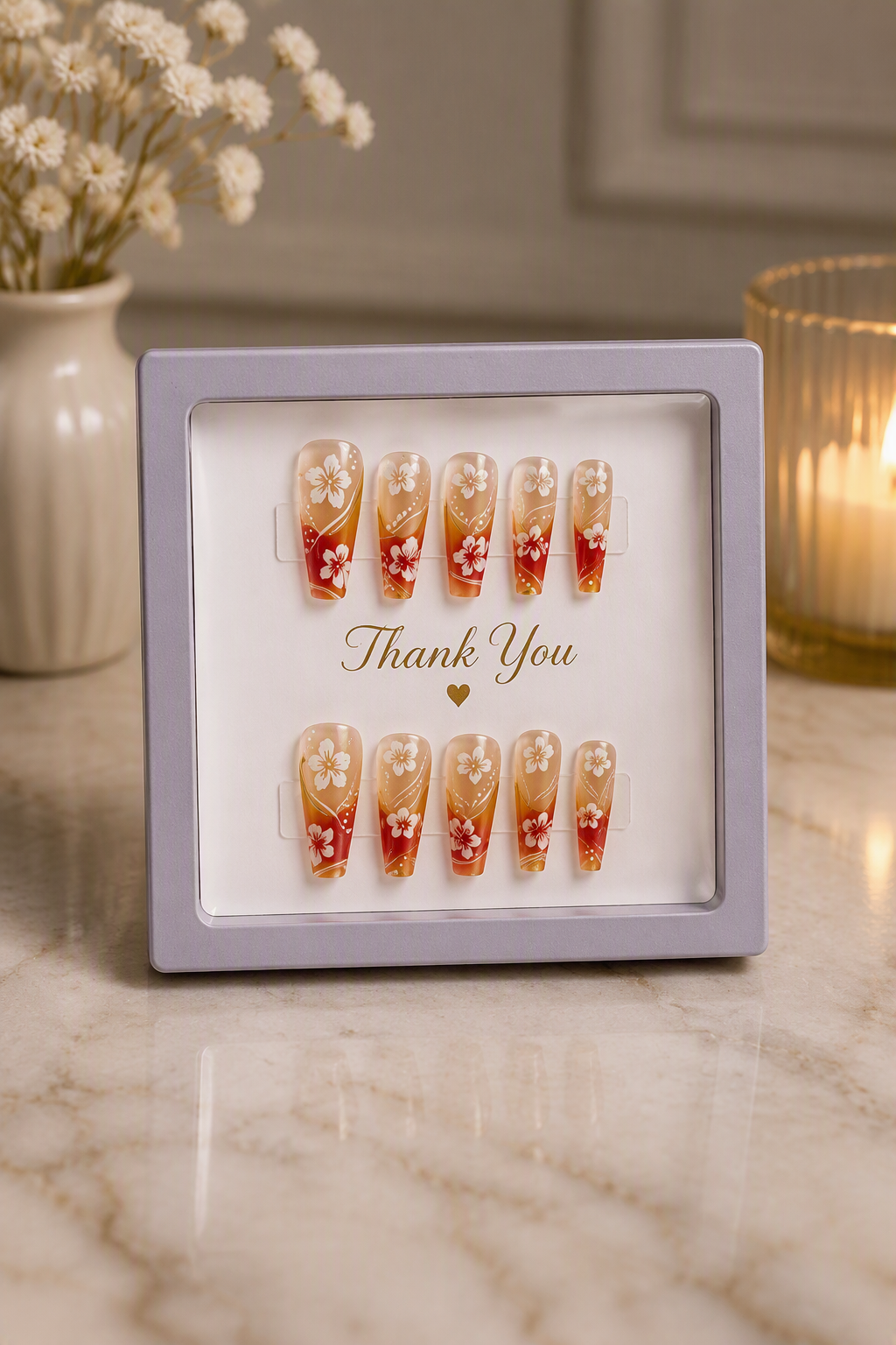 Golden Hibiscus Press-On Nails