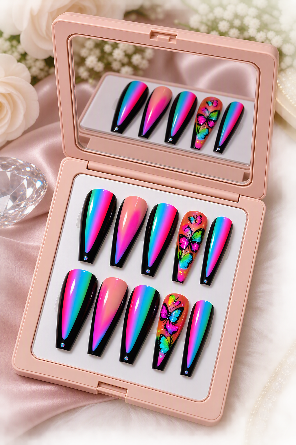 Butterfly After Dark Press-On Nails