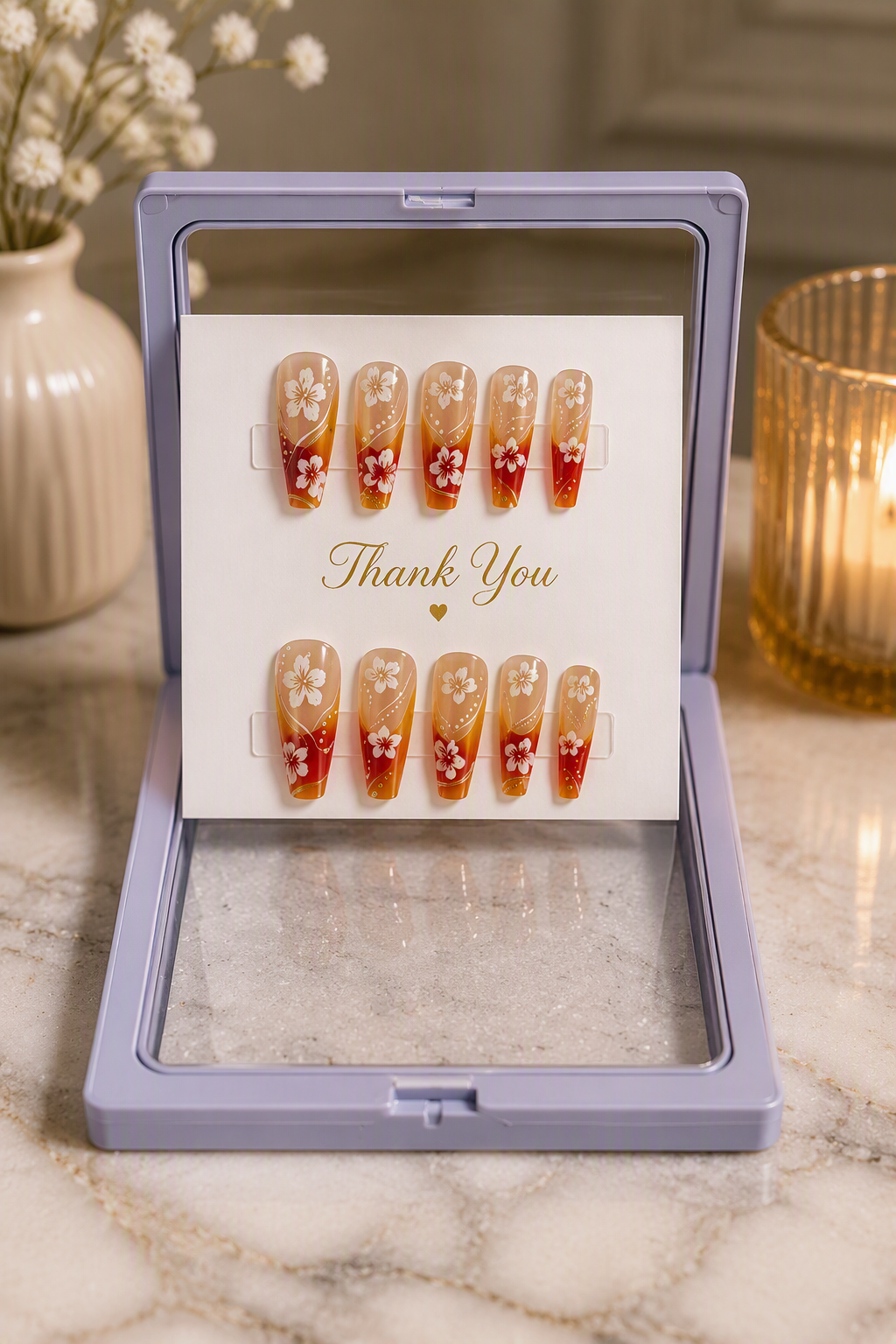 Golden Hibiscus Press-On Nails