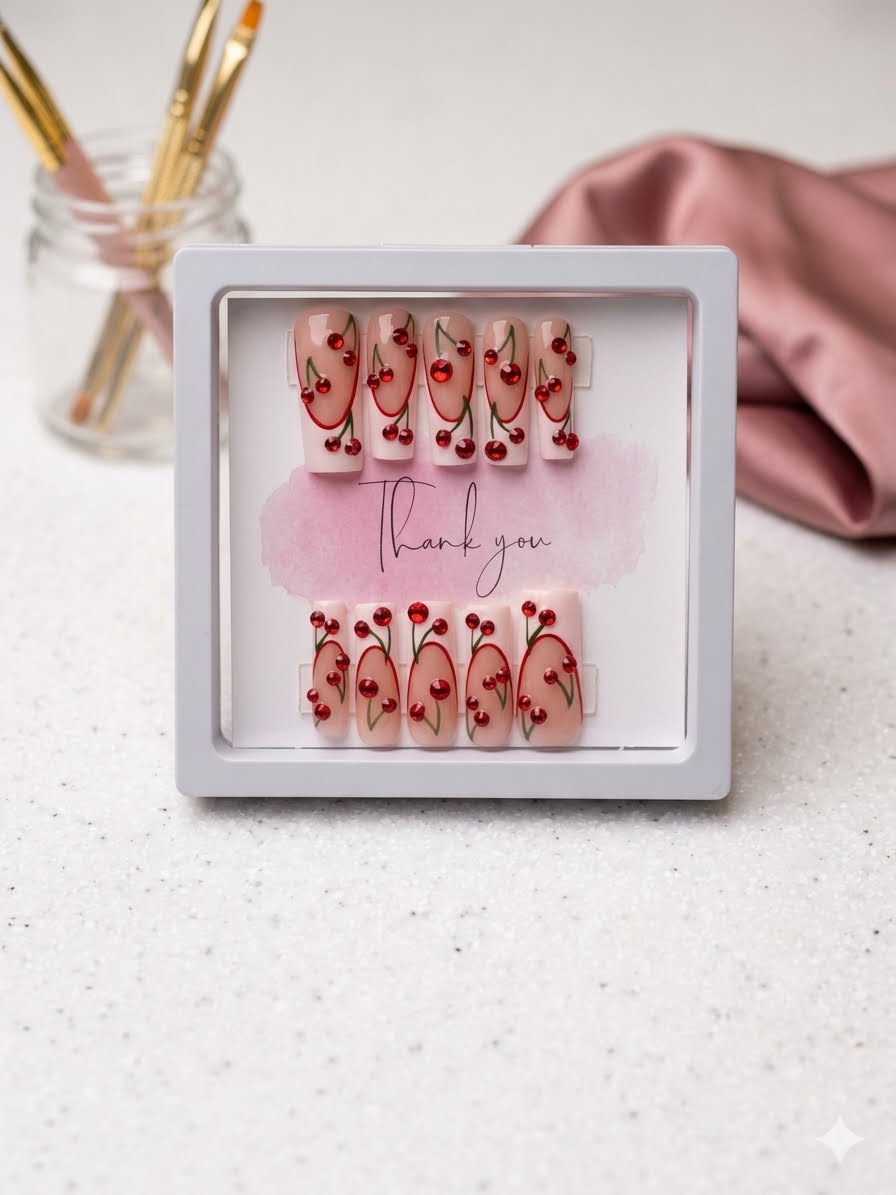 Forbidden Cherry Bundle – Press-On Nails & Toes