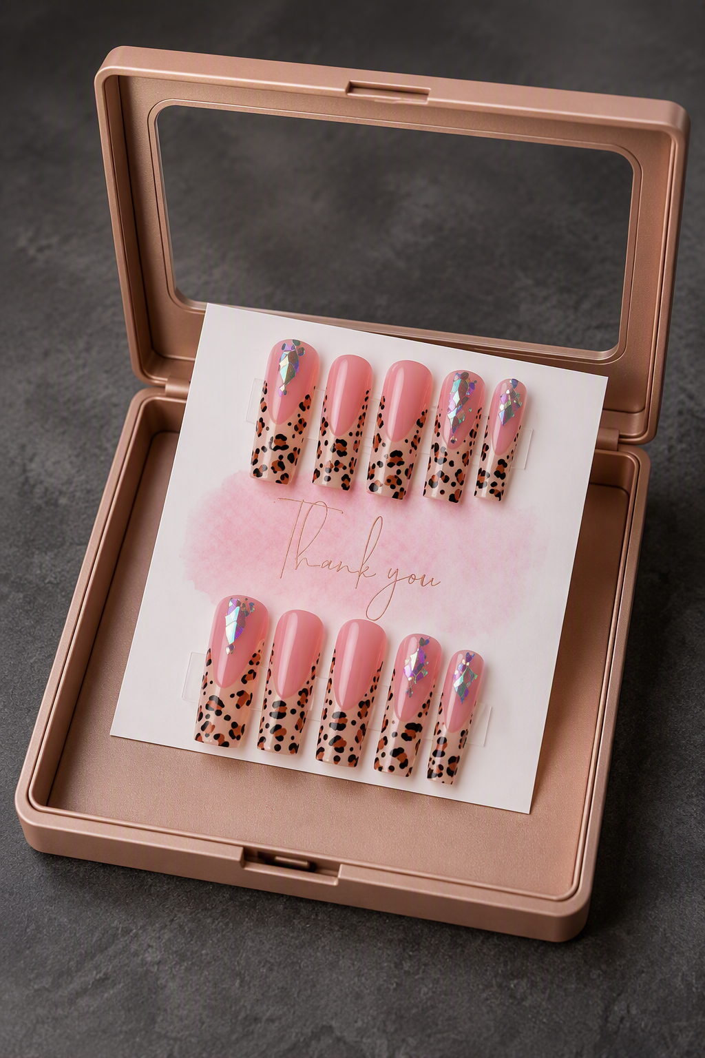 Diamond Leopard Bundle – Press-On Nails & Toes