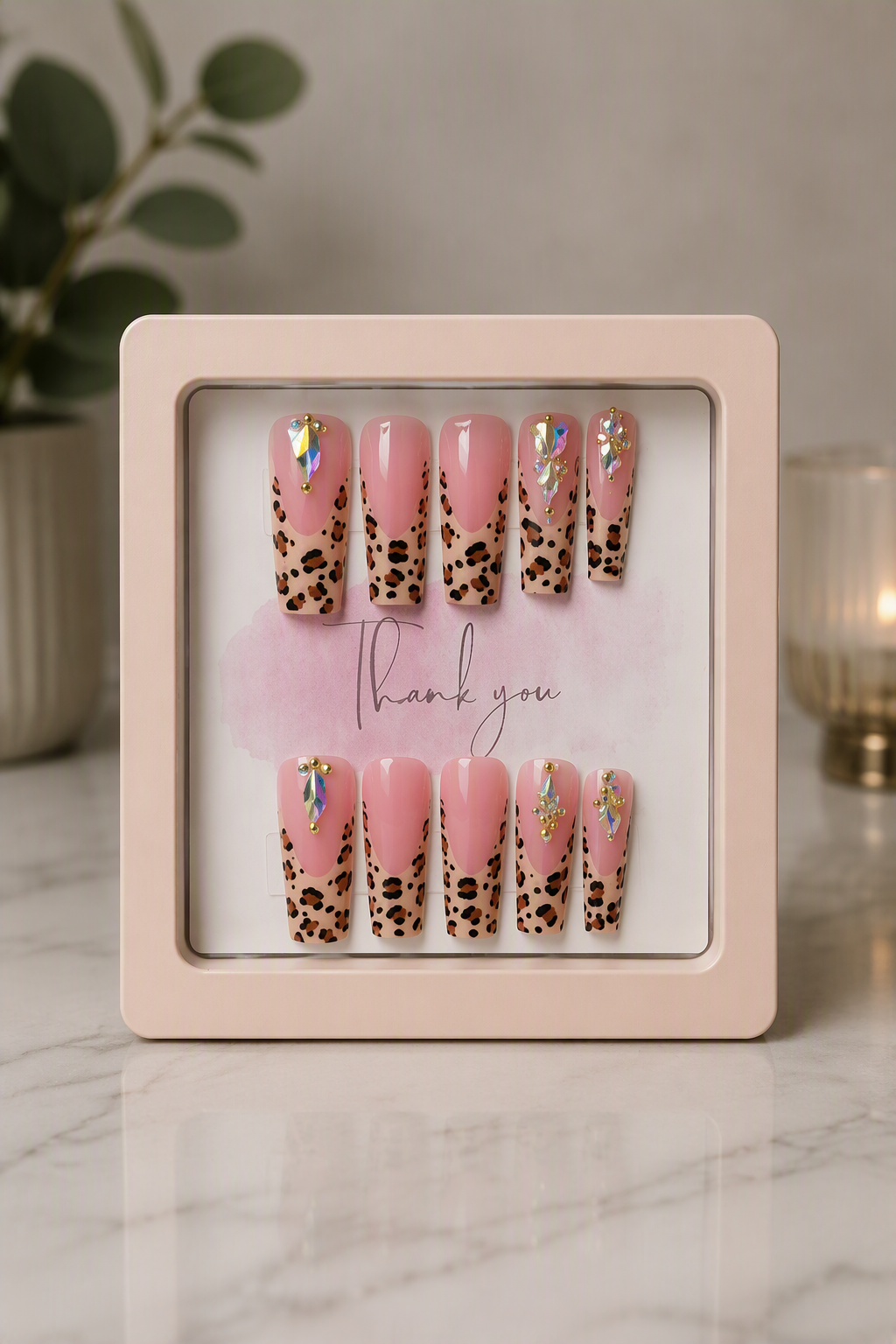 Diamond Leopard Bundle – Press-On Nails & Toes