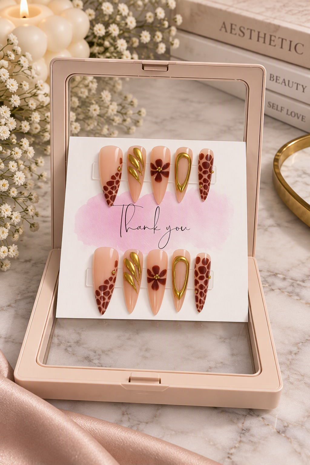 Golden Savannah Press-On Nail Set