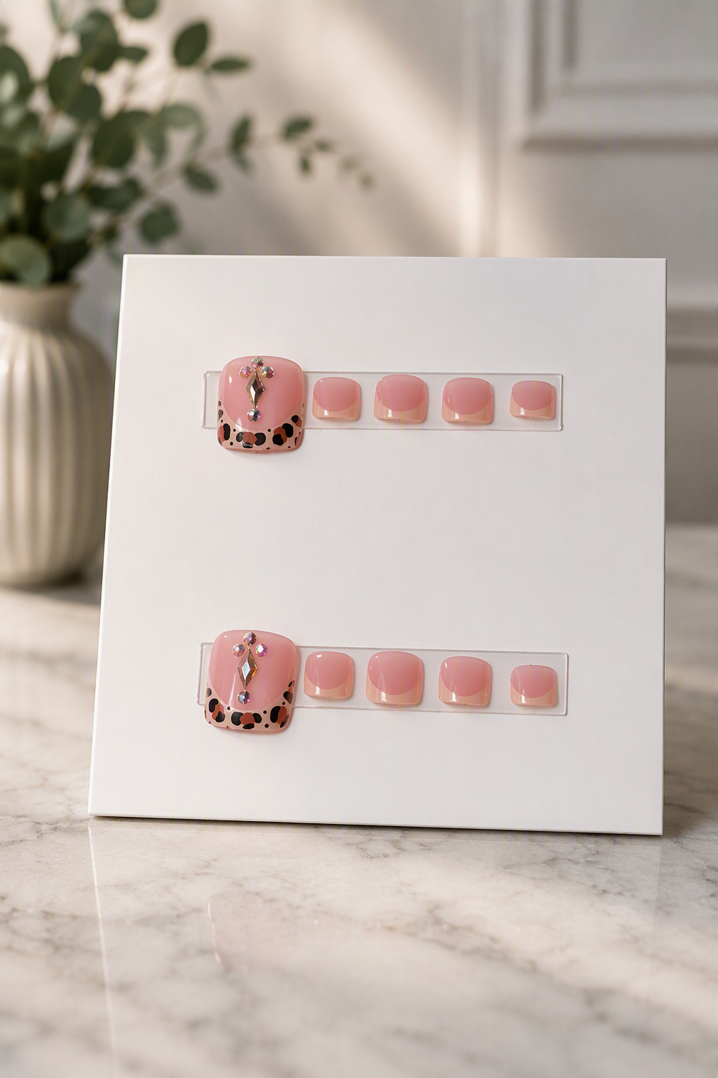 Diamond Leopard Bundle – Press-On Nails & Toes