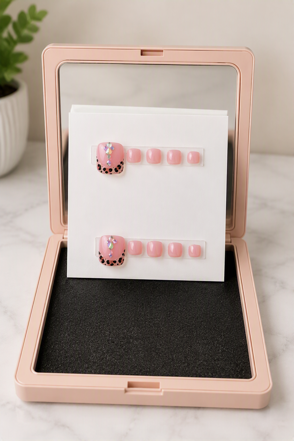 Diamond Leopard Bundle – Press-On Nails & Toes