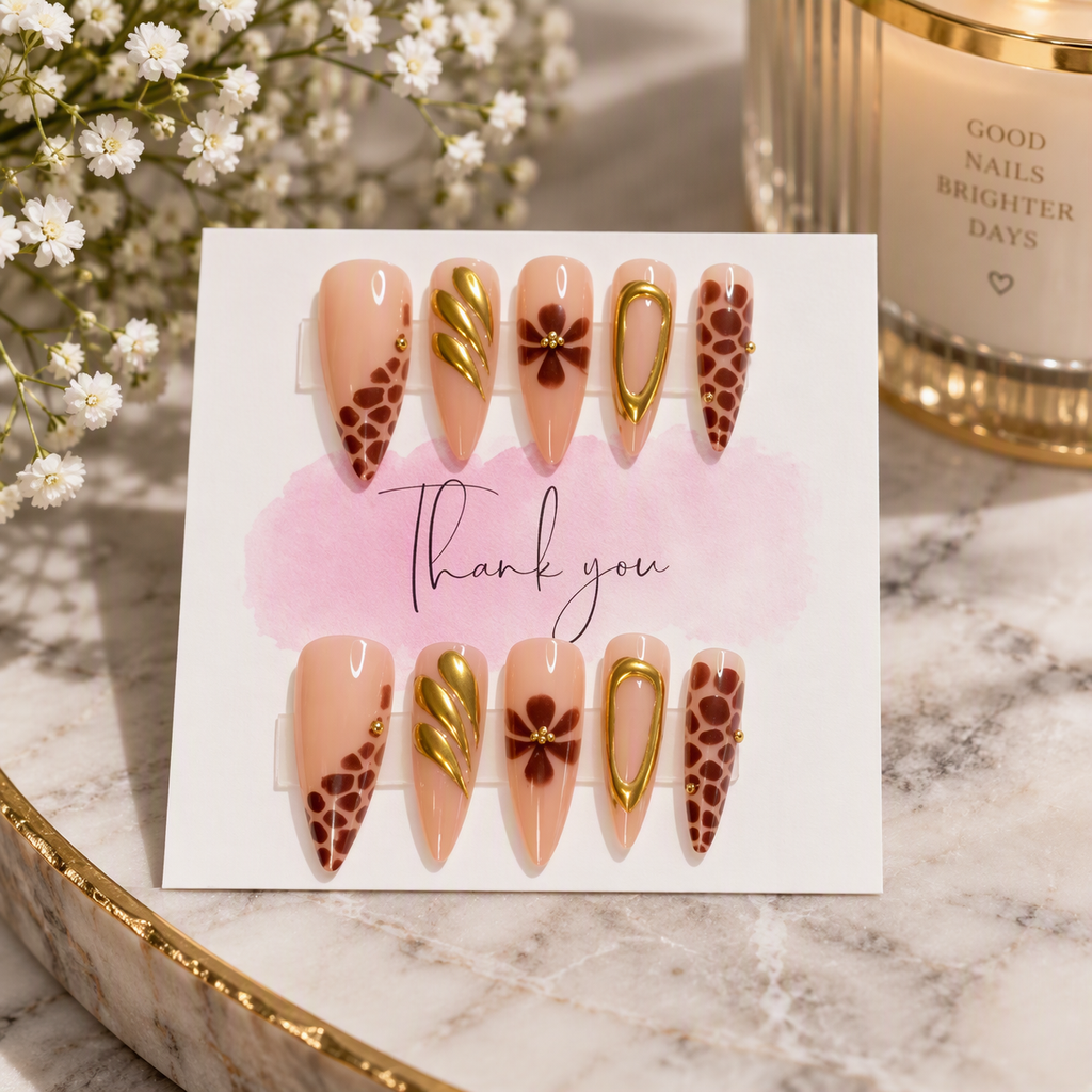 Golden Savannah Press-On Nail Set