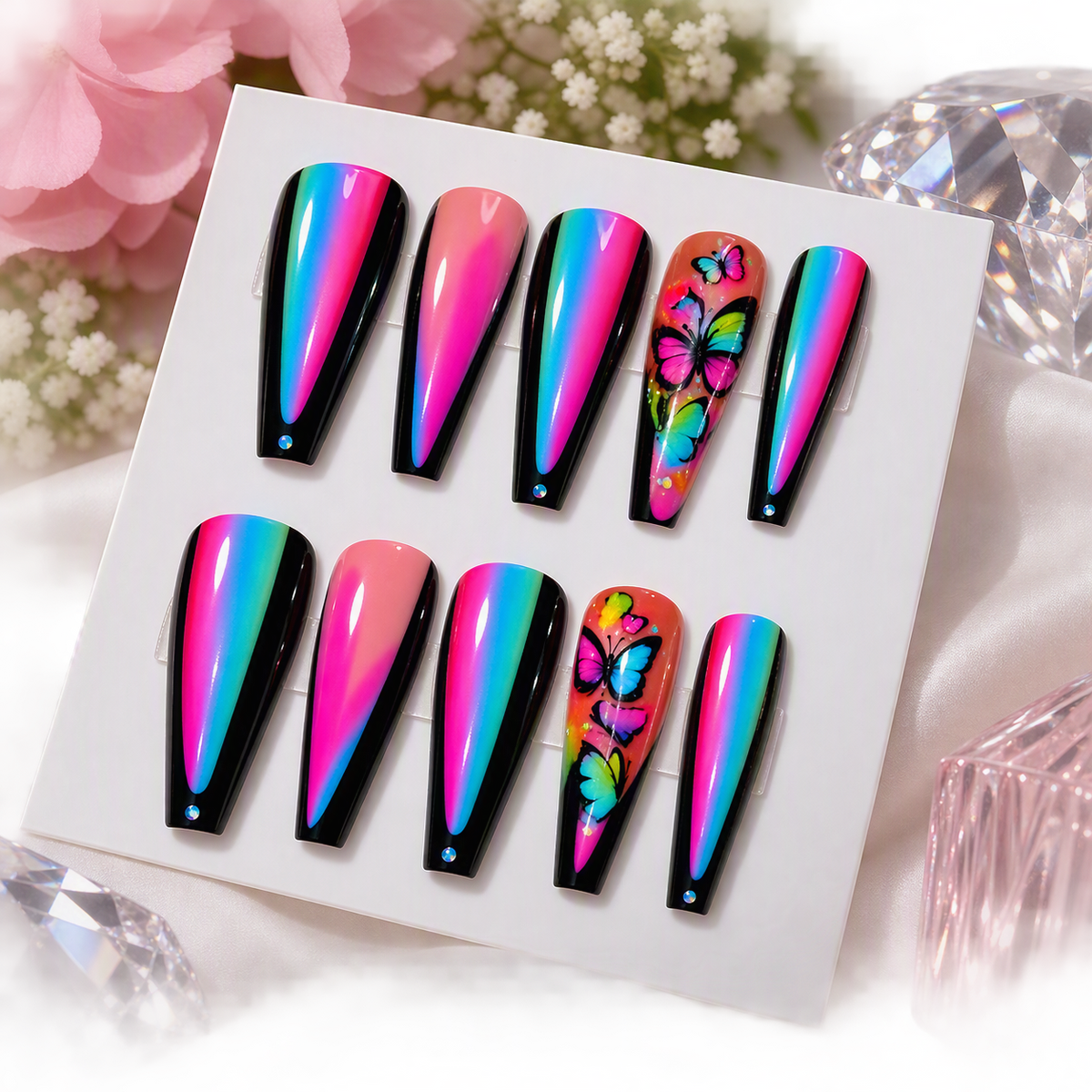 Butterfly After Dark Press-On Nails