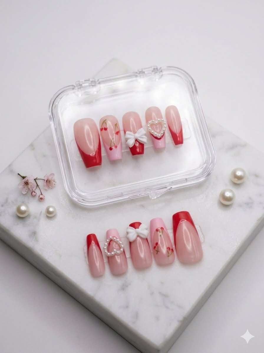Cherry Heiress Press-On Nails