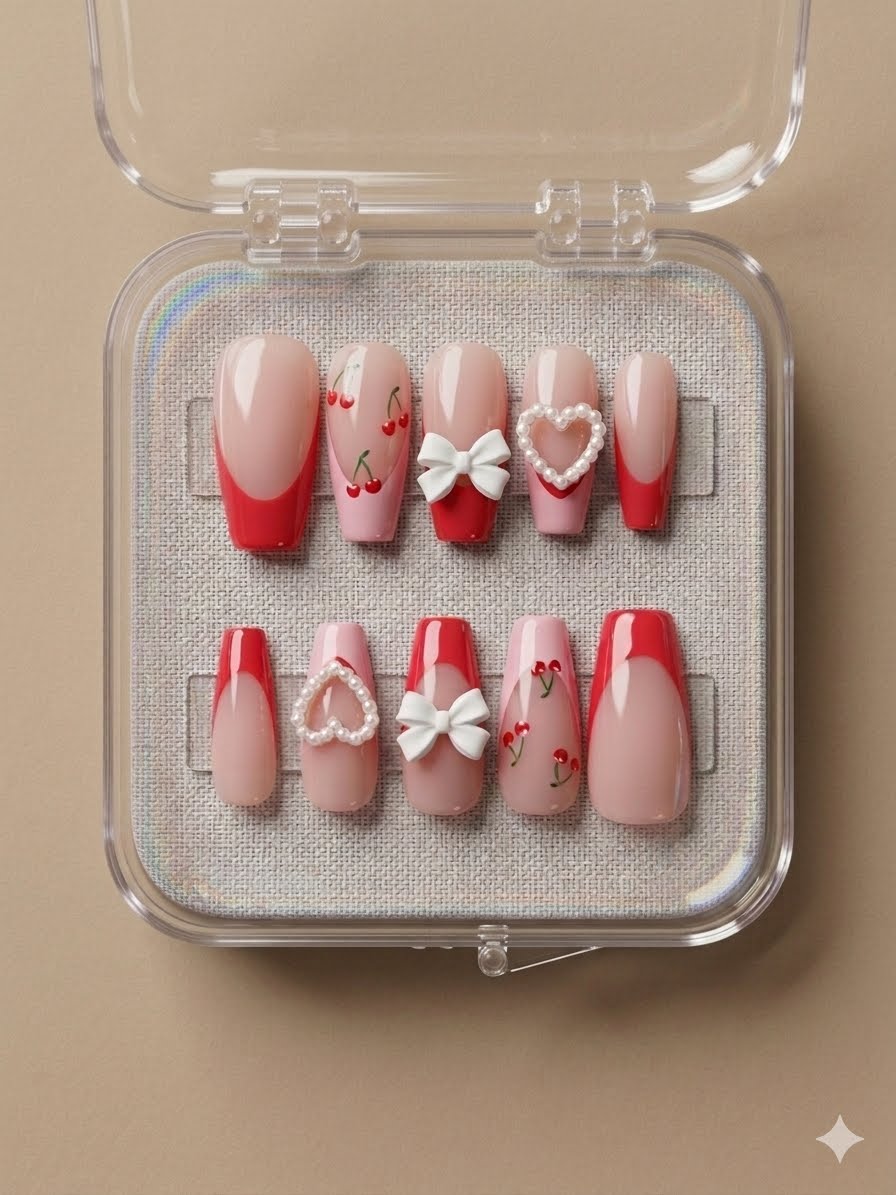Cherry Heiress Press-On Nails