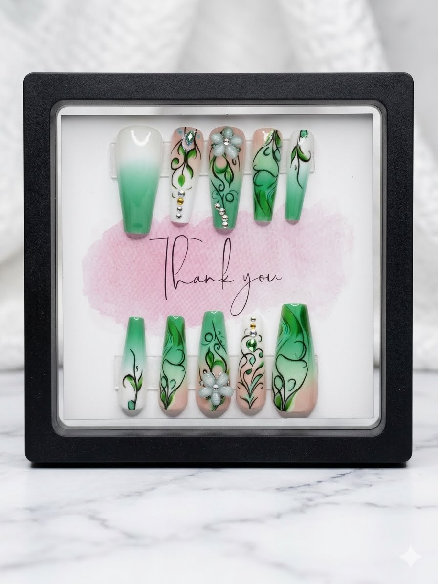 Emerald Enchanted Press-On Nails