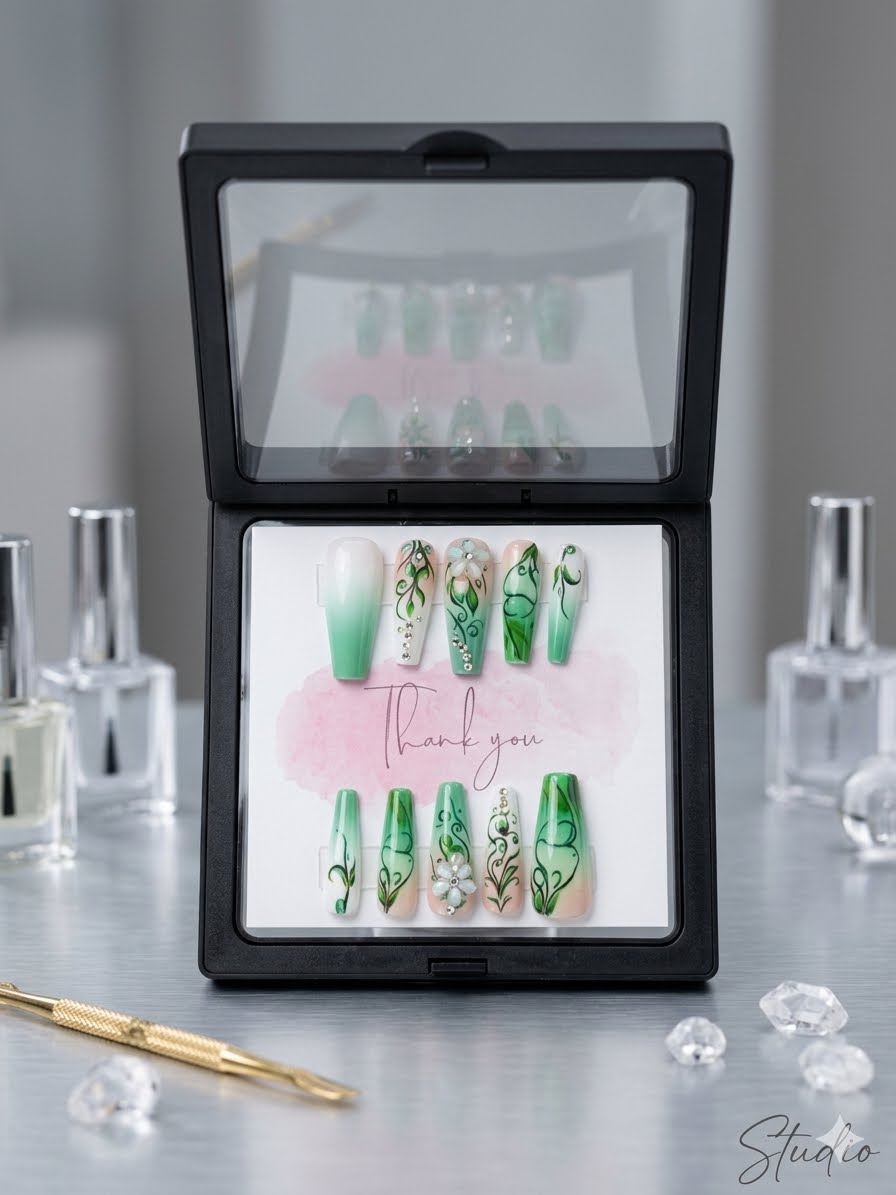 Emerald Enchanted Press-On Nails