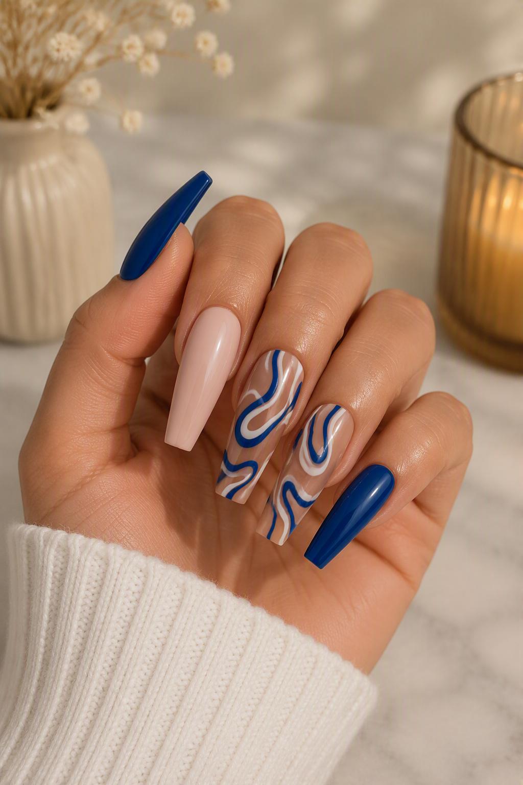 Cobalt Current Press-On Nails