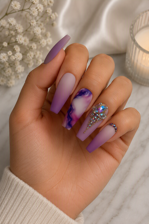 Amethyst Aura Press-On Nails