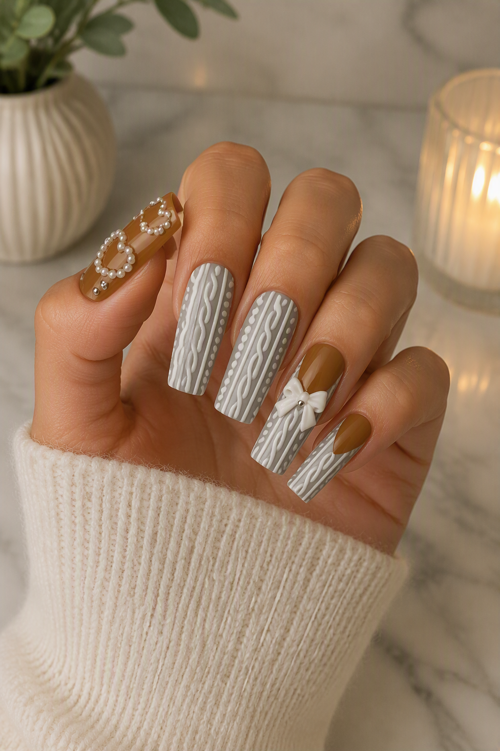 ✨ Sweetheart Sweater ✨ Press-On Nails