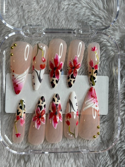 Floral Leopard Luxe Press-On Nail Set