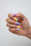 Rainbow Heart Neon Press-On Nails
