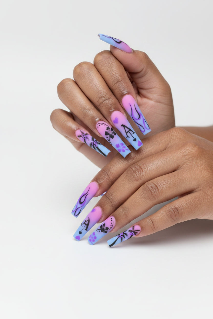 Graffiti Flame Press-On Nails 