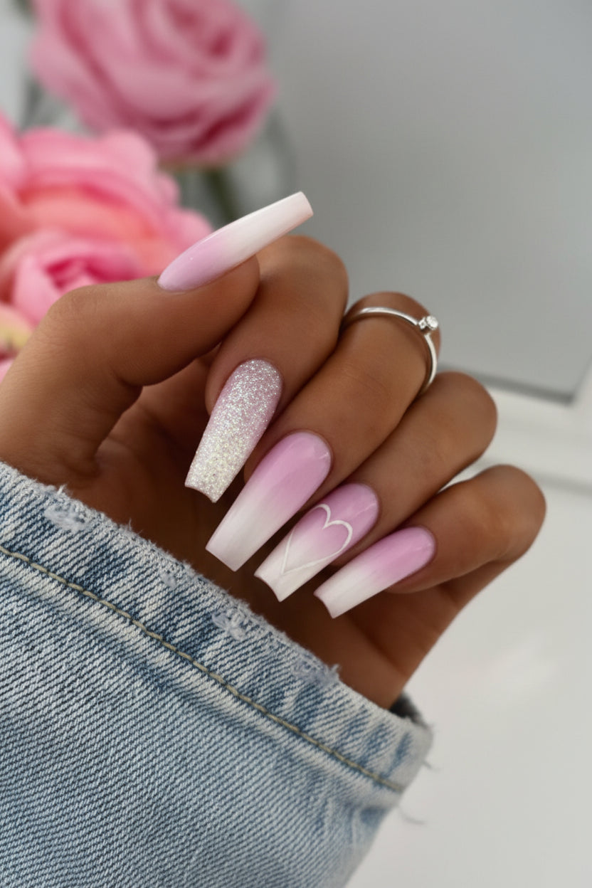 Soft Pink Cloud Ombré Press-On Nail Set