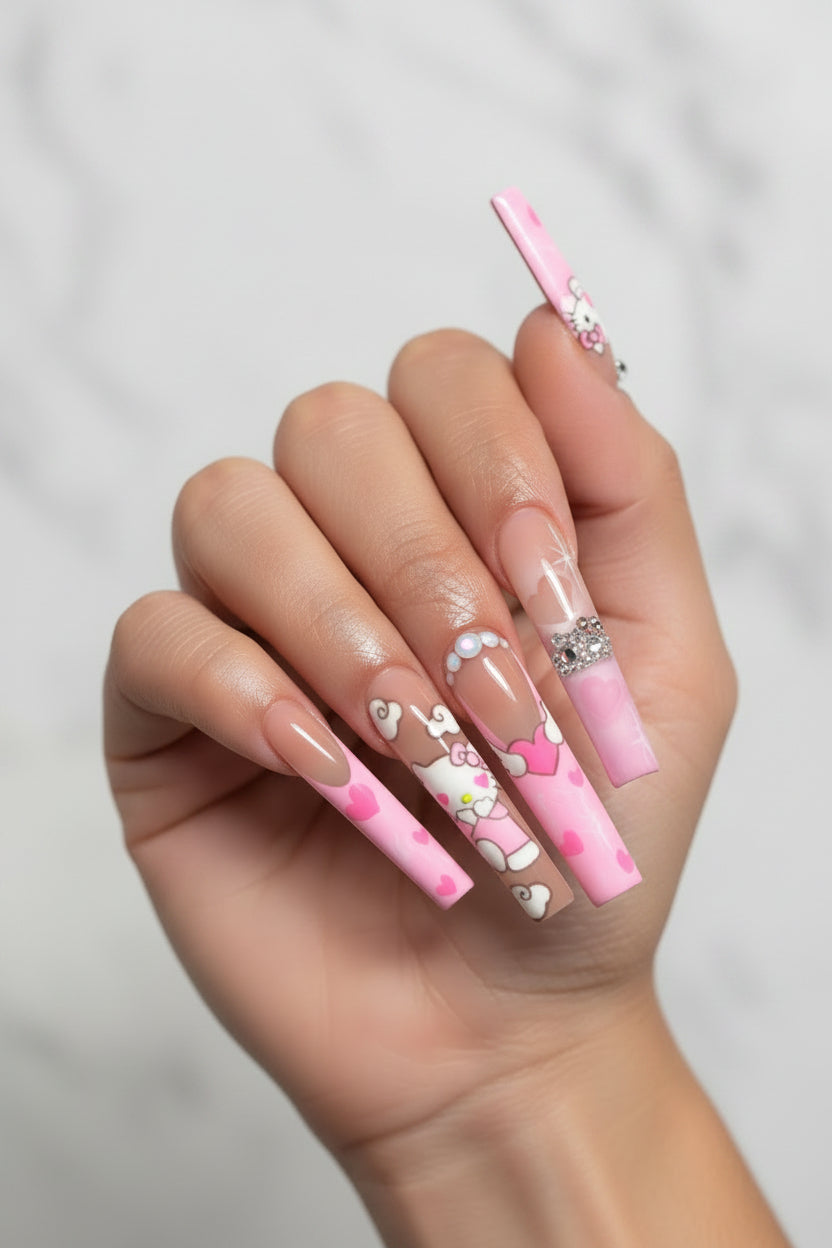Kawaii Kitty Dream Press-On Nail Set