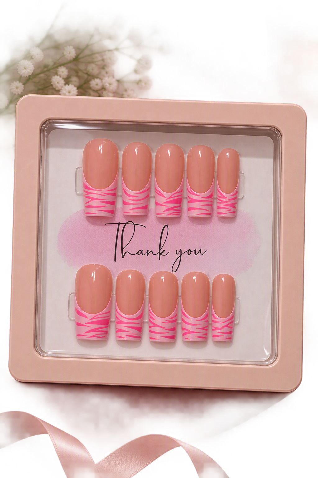 Pink Prowl Press-On Nails — Long | Large
