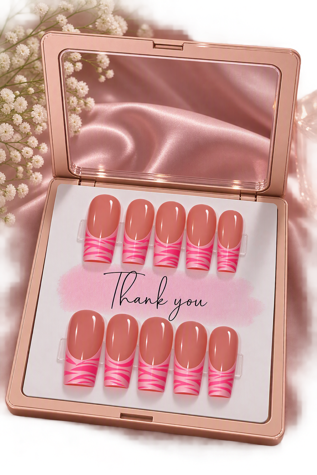 Pink Prowl Press-On Nails — Long | Large