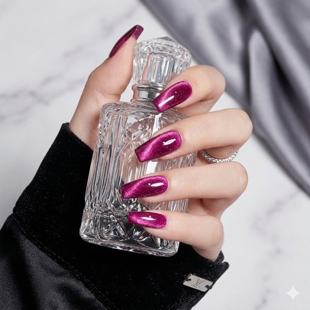 Pink Prism Cat Eye Press-On Nails