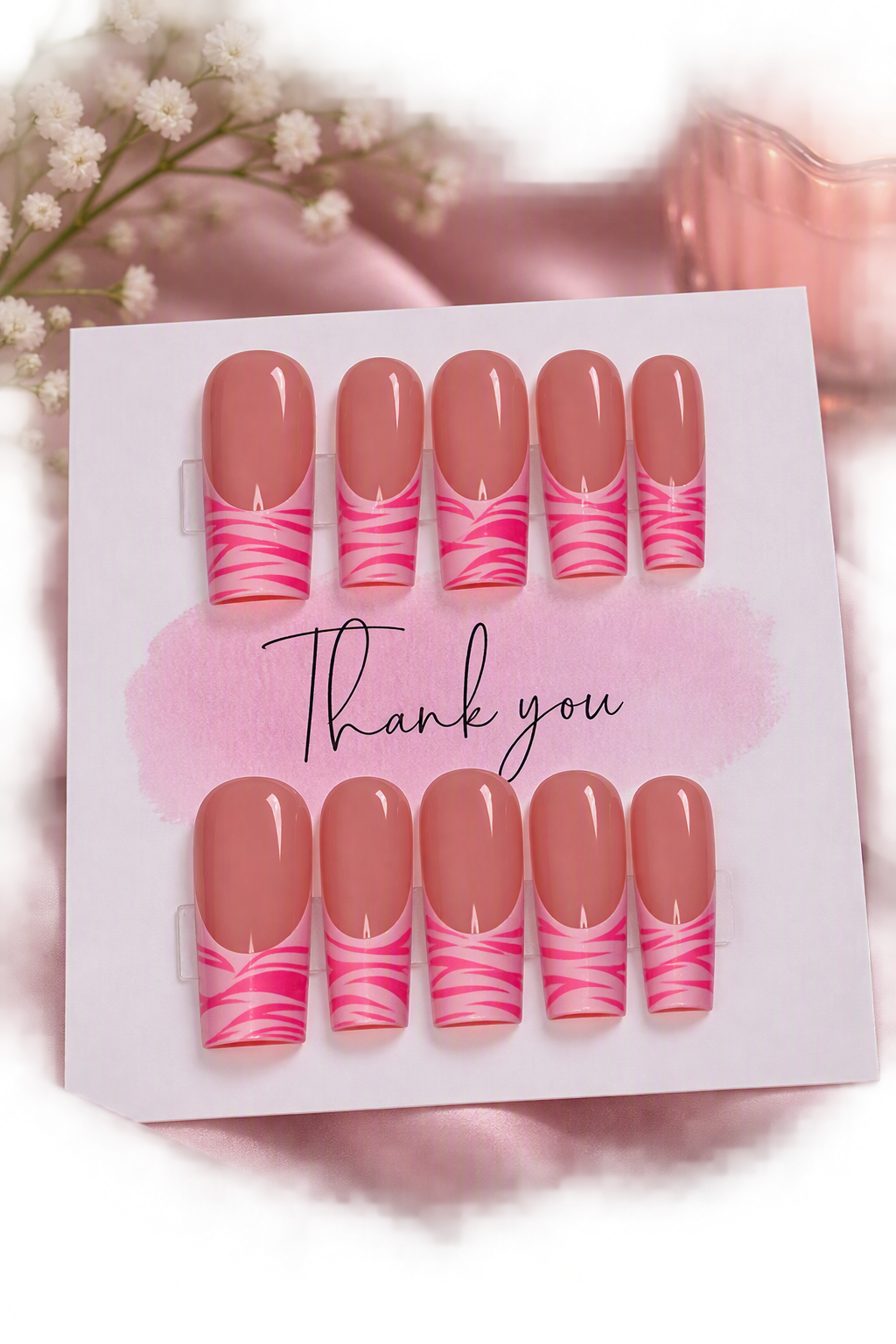 Pink Prowl Press-On Nails — Long | Large