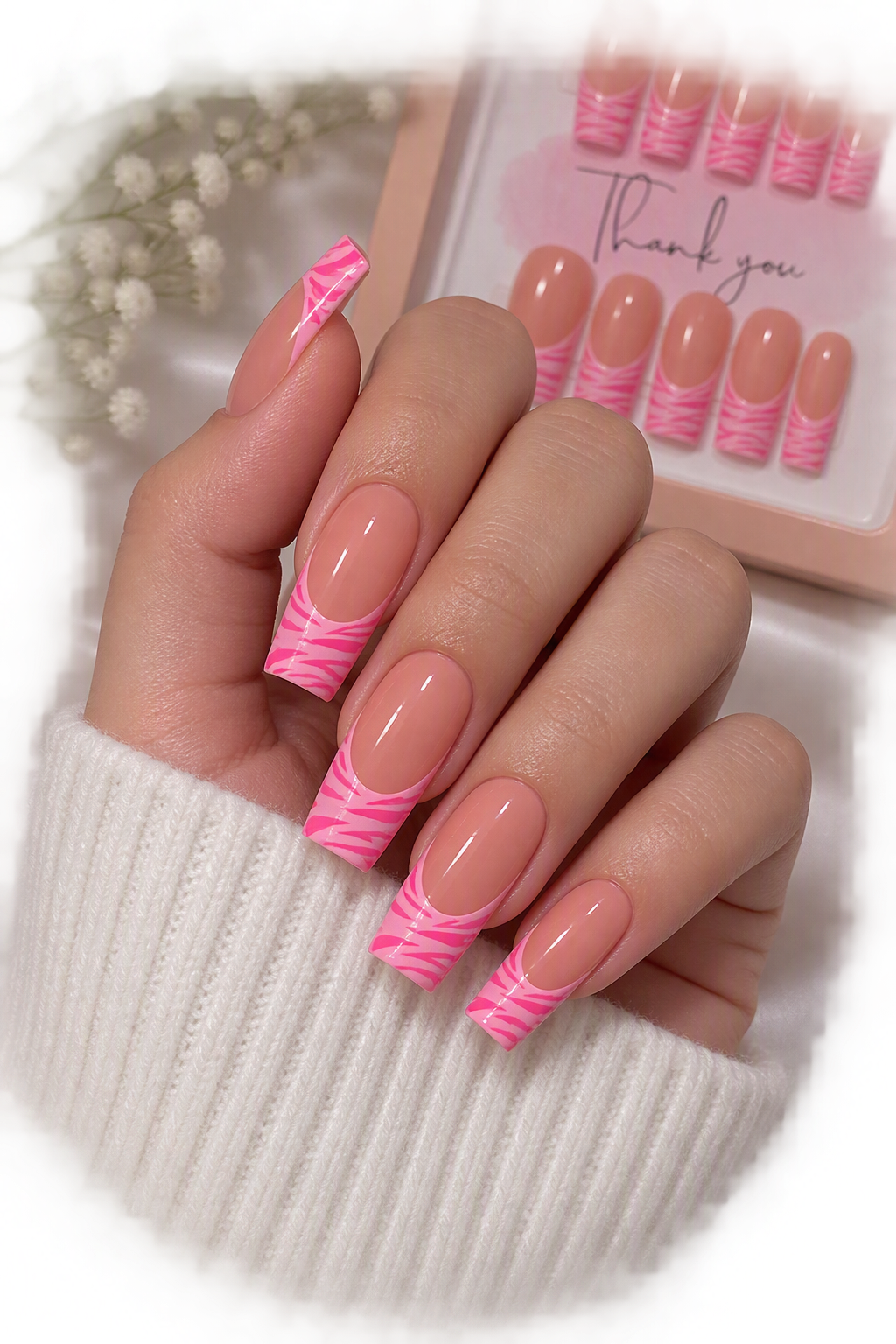 Pink Prowl Press-On Nails — Long | Large