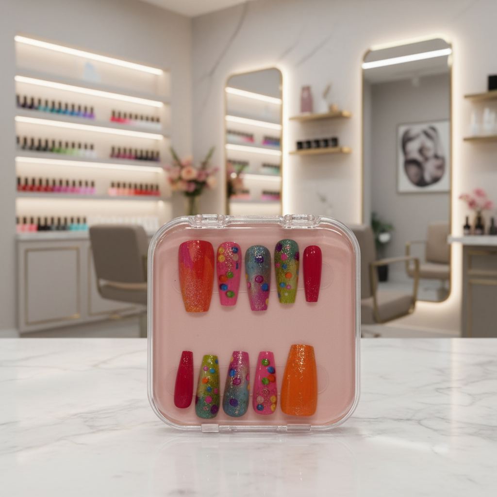 Rainbow Candy Confetti Press-On Nails