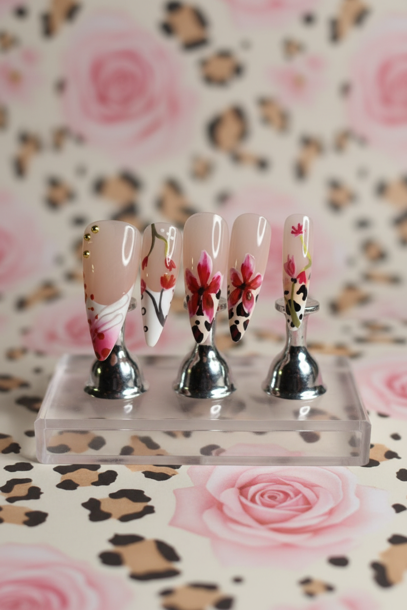 Floral Leopard Luxe Press-On Nail Set