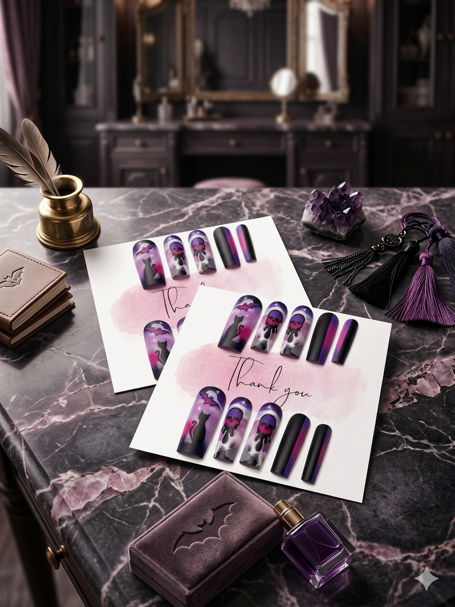 Violet Vengeance Square Press-On Nails — Long Length