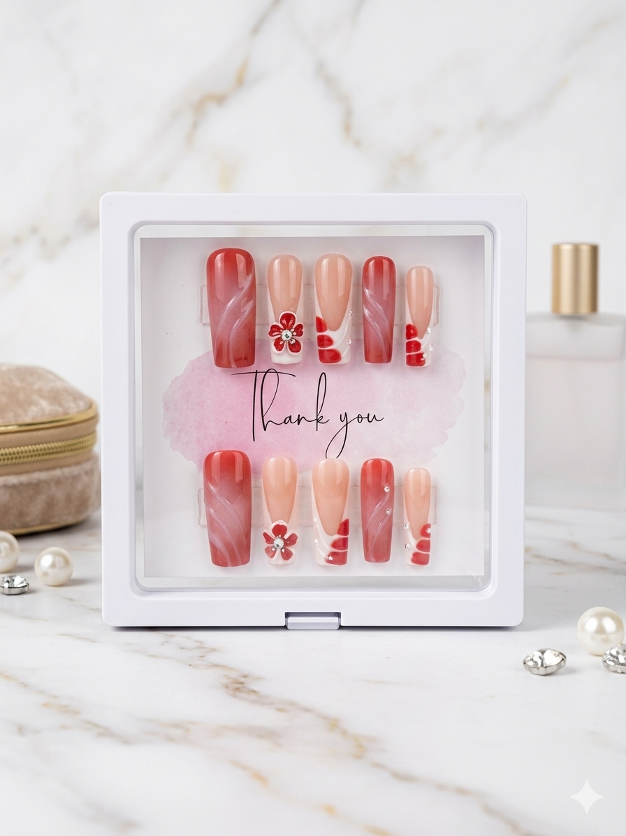 Ruby Bloom Multi-Color Press-On Nail Set
