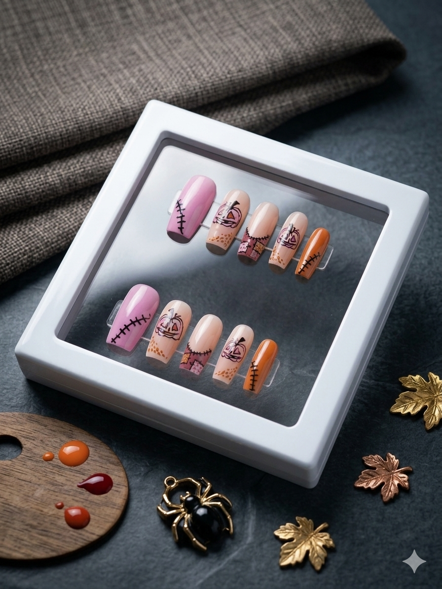 Pastel Pumpkin Patch Press-On Nails
