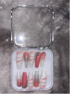 Swirl Rhinestone Press-On Nail Set