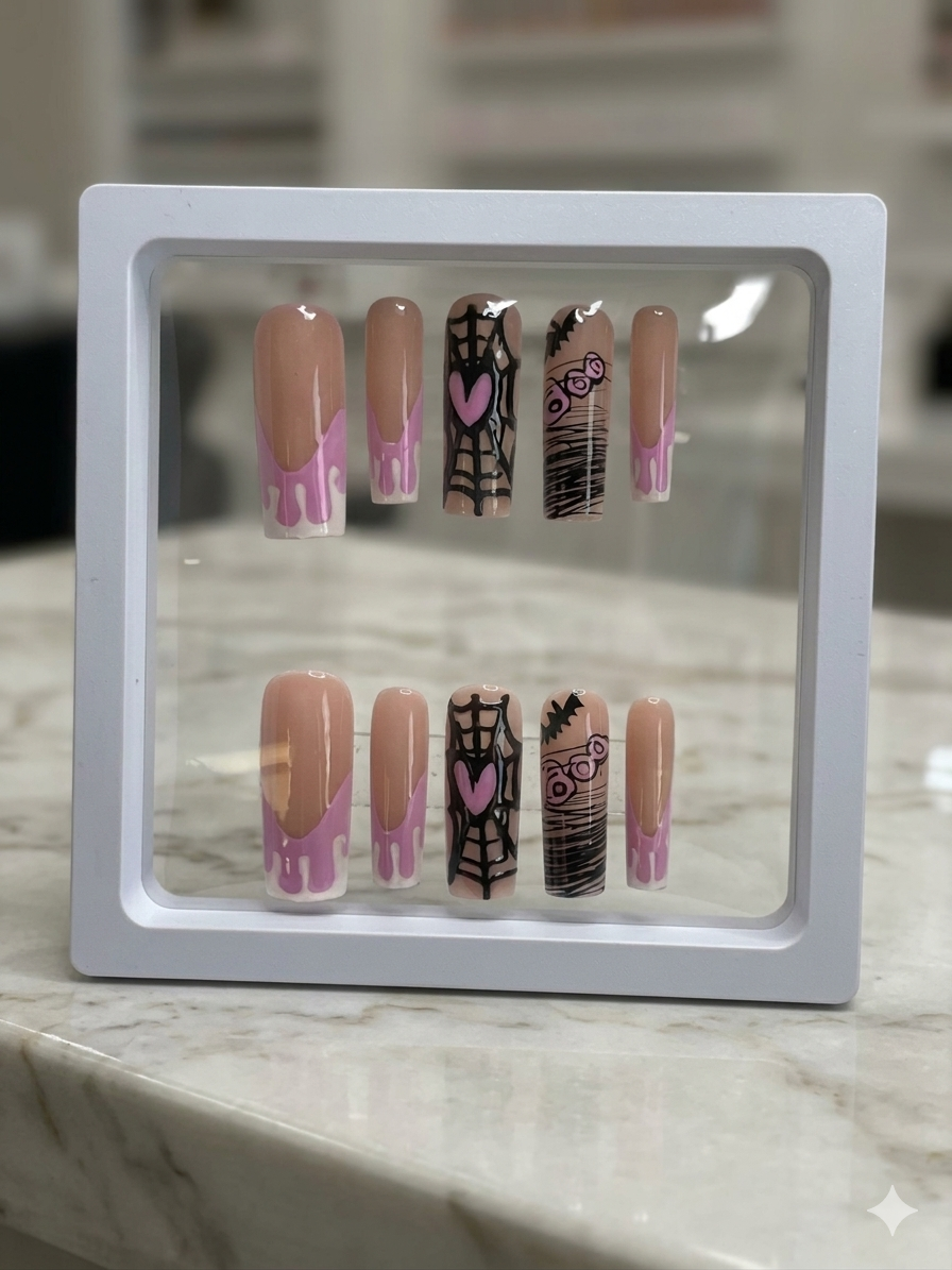 Web of Love press-on nails