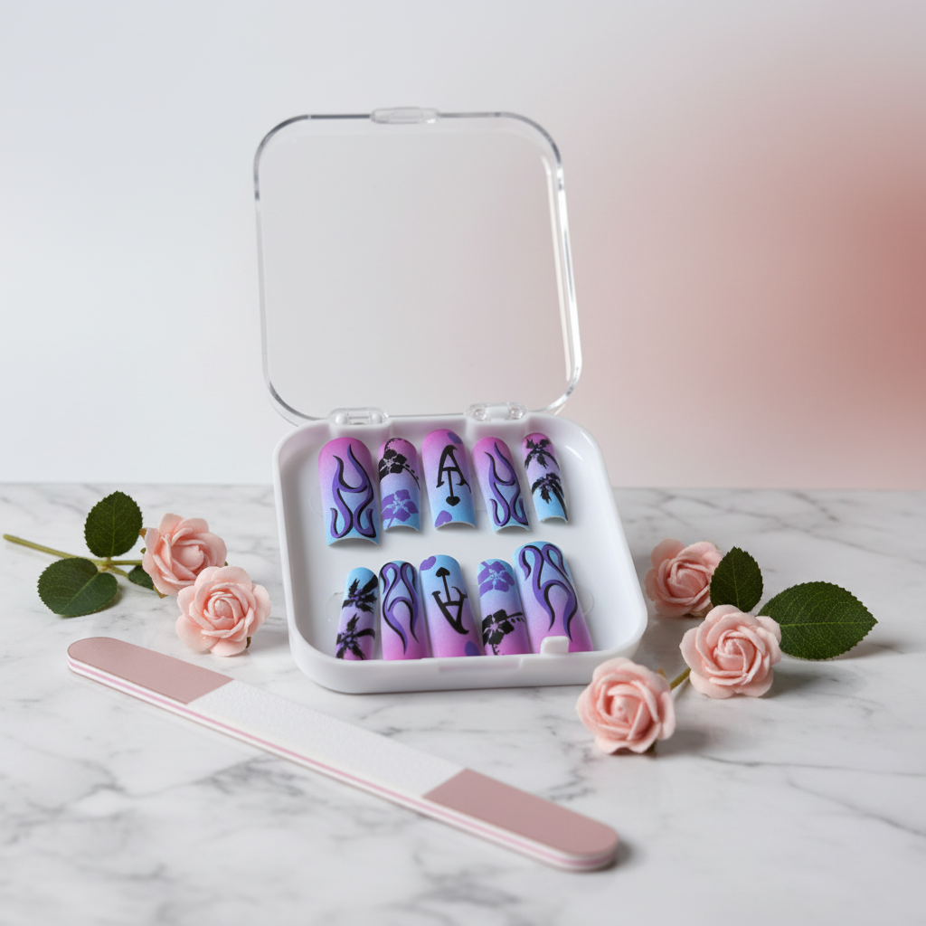 Graffiti Flame Press-On Nails 