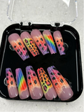 Rainbow Leopard Press-On Nails — Small