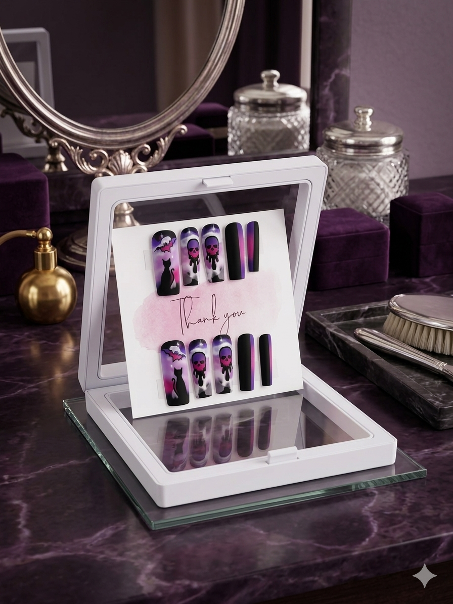 Violet Vengeance Square Press-On Nails — Long Length