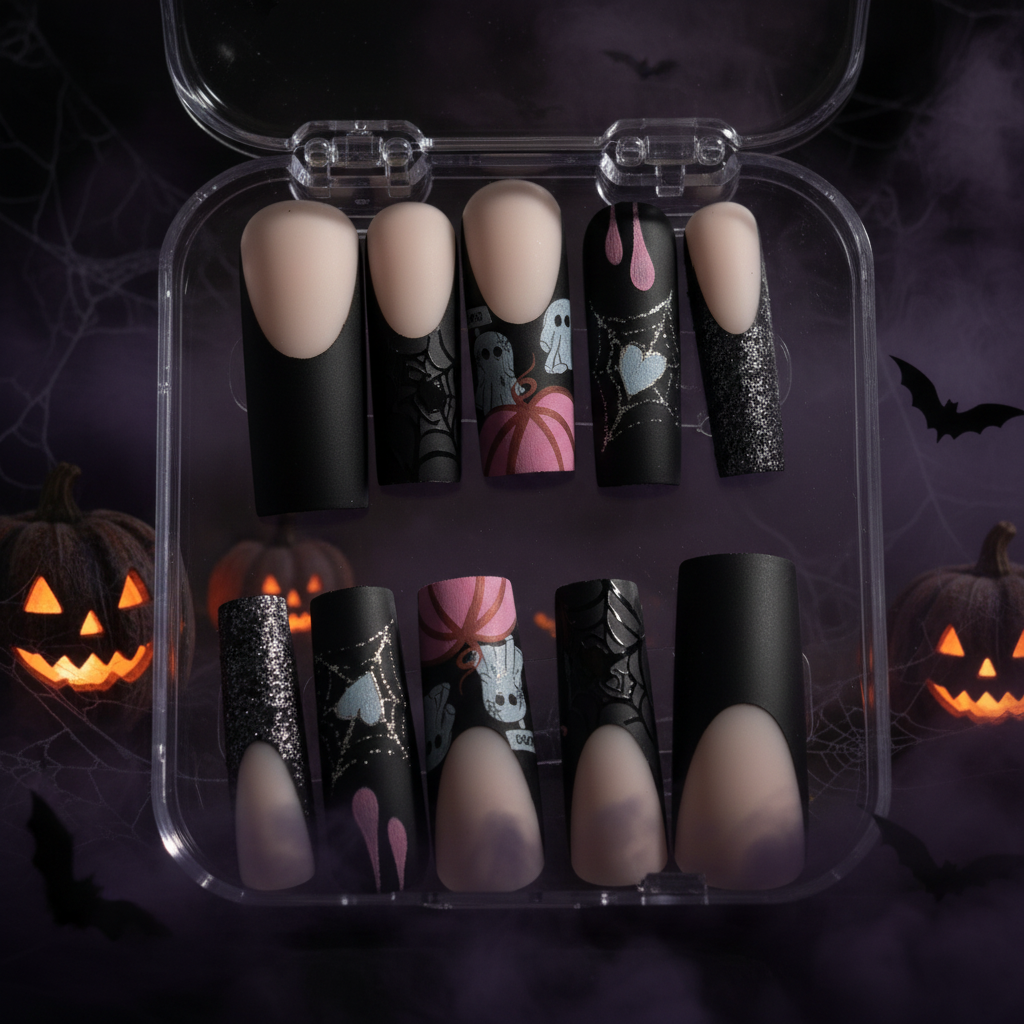 Gothic Glam Halloween Press-On Nails