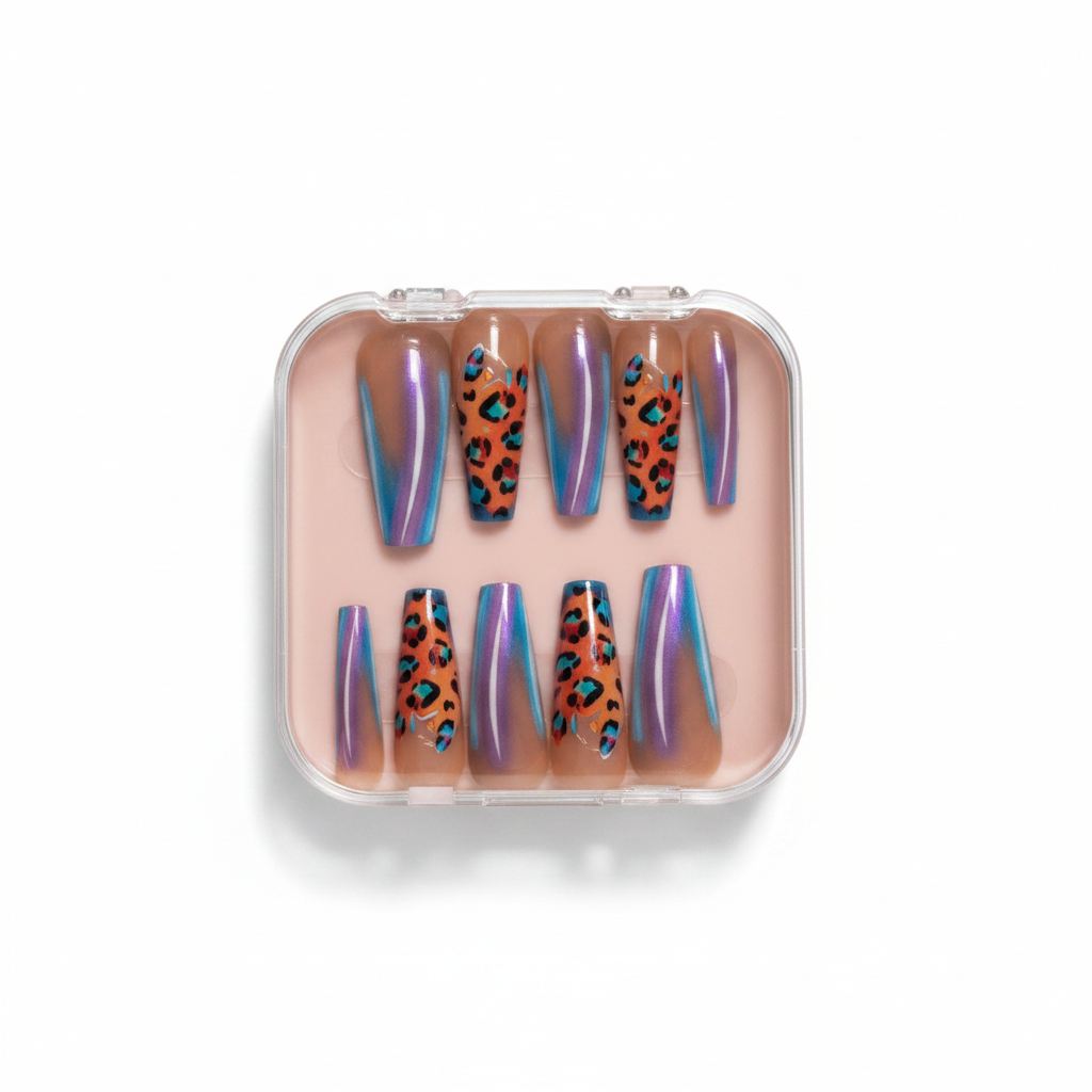 Chrome Leopard Press-On Nails 