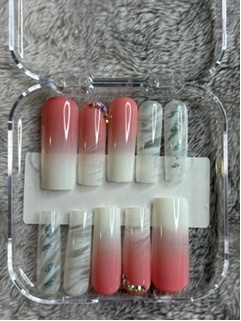 Blush Marble Ombré Press-On Nail Set