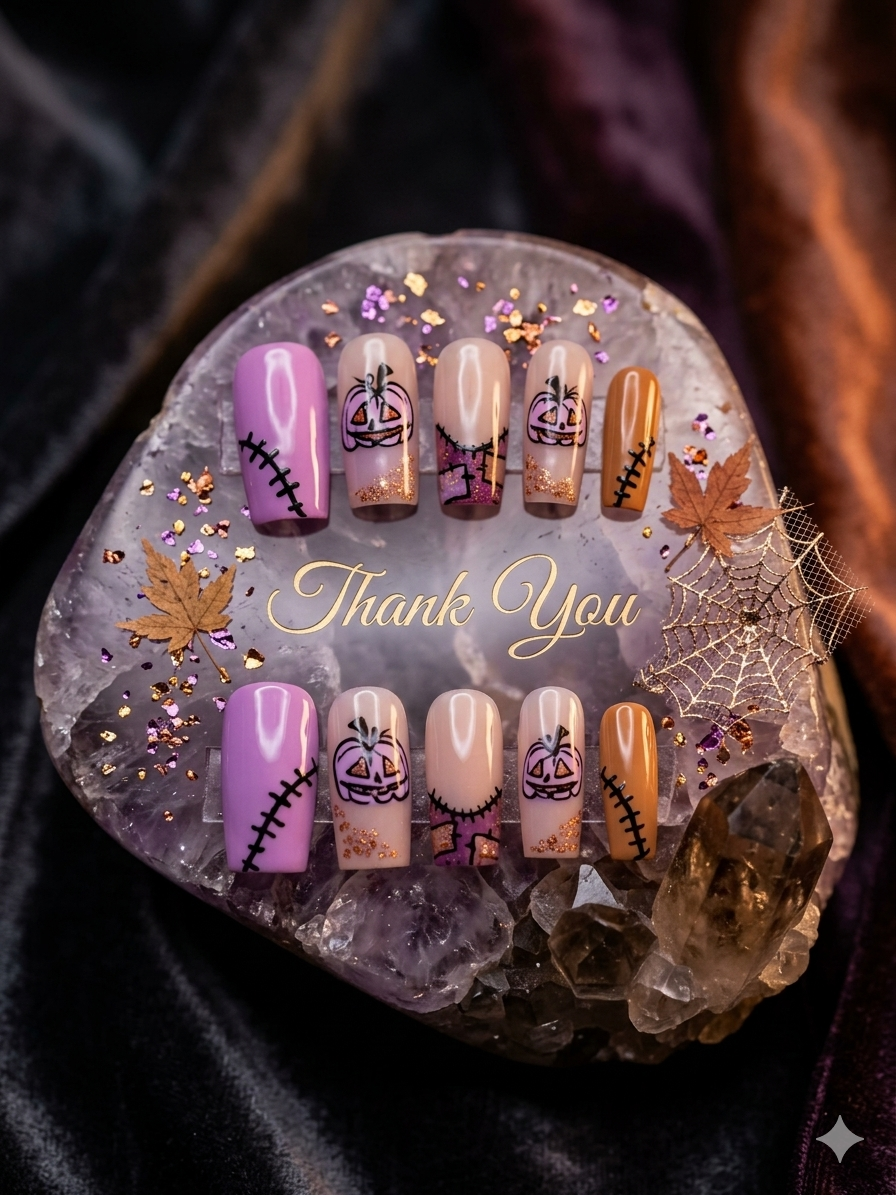 Pastel Pumpkin Patch Press-On Nails