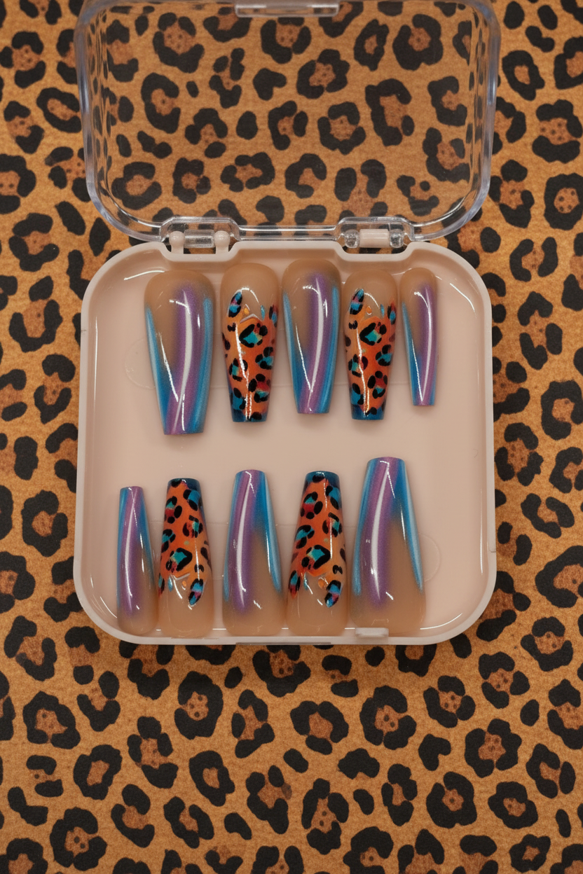 Chrome Leopard Press-On Nails 