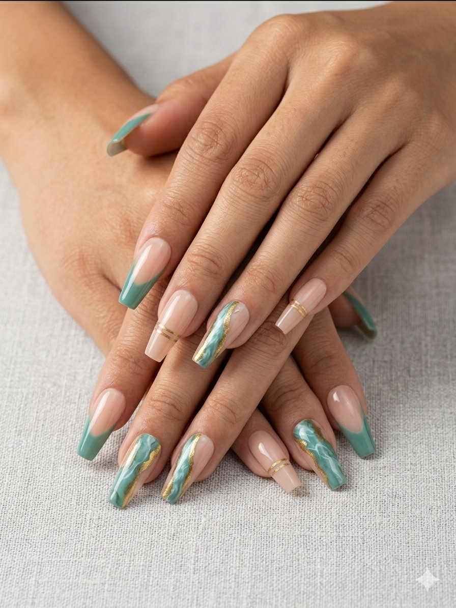 Jade Tide Press-On Nails