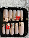 Leopard Bow Luxe Press-On Nail Set