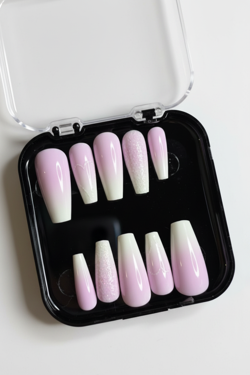 Soft Pink Cloud Ombré Press-On Nail Set